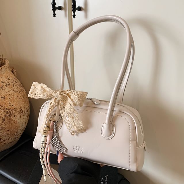 Leather Bag Faux Bowler Lettering