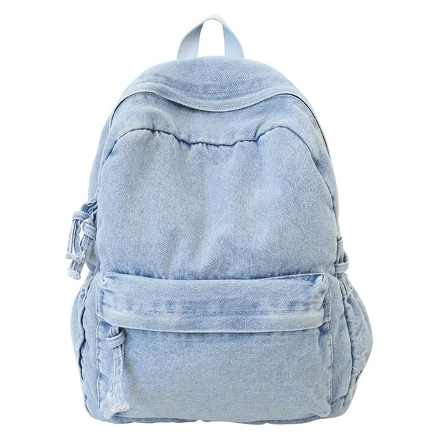 Denim Washed Backpack Zip