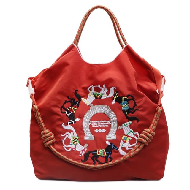 Horse Embroidered Crossbody Bag
