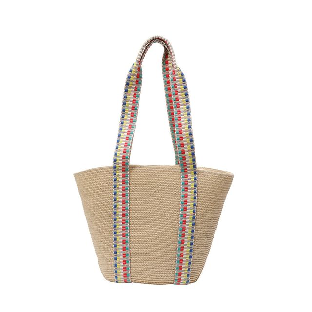 Woven Pattern Strap Tote Bag