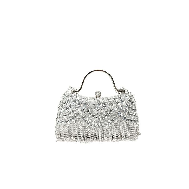 Rhinestone Tasseled Chain Crossbody Bag