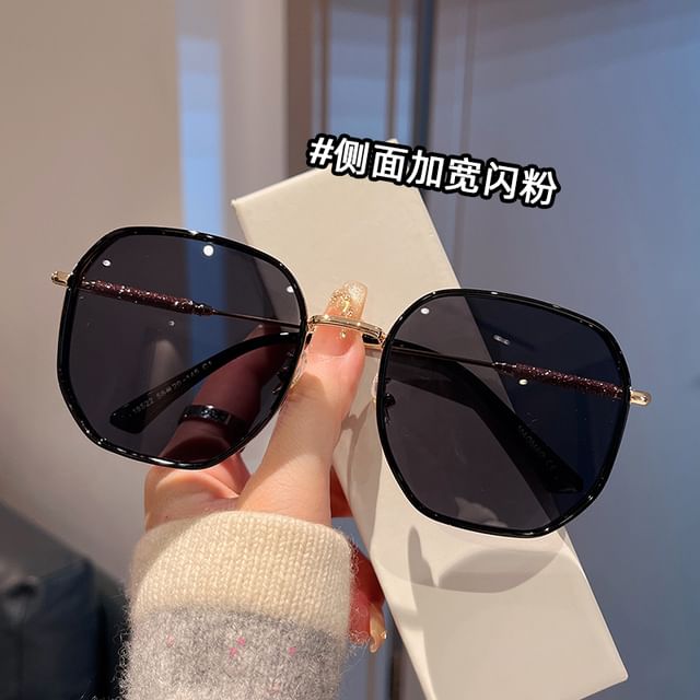 Glitter Round Frame Sunglasses