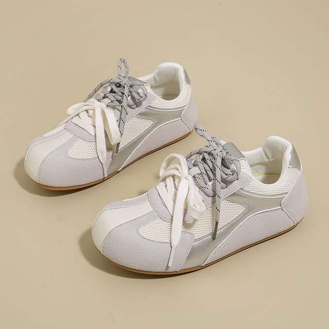 Platform Panel Mesh Sneakers