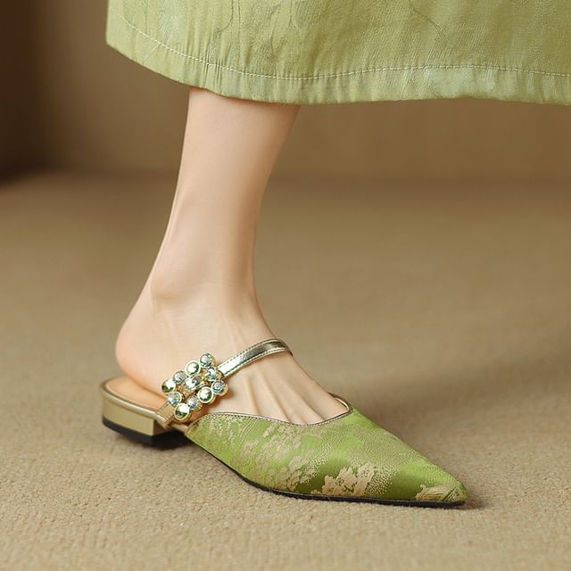 Low Heel Pointed Mules