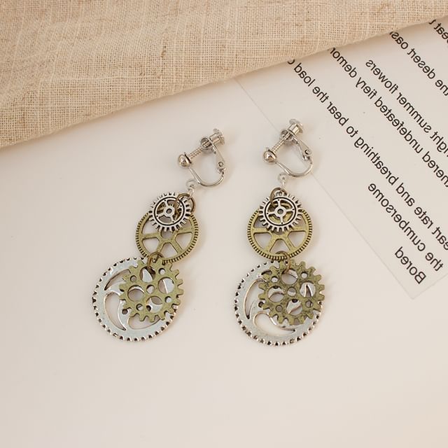 Gear Alloy Dangle Earring / Ear Cuff (Various Designs)
