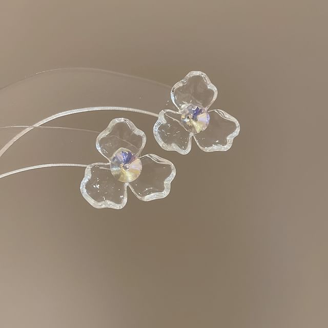 Floral Rhinestone Acrylic Statement Earring (Various Designs)