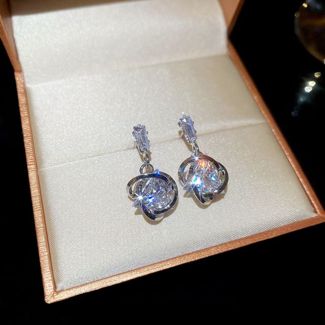 Alloy Drop Rhinestone Earring