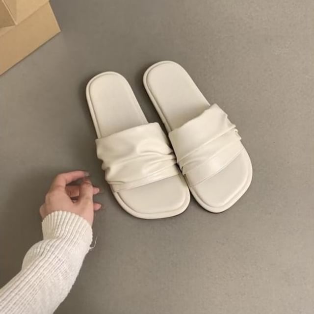 Ruched Slide Sandals