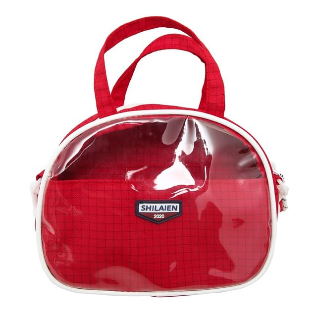 Lettering Plaid Crossbody Bag