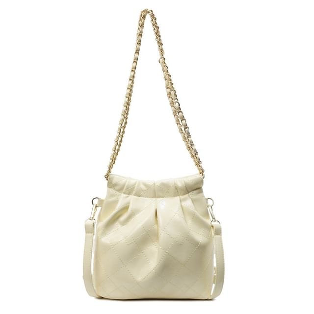 Multi-Way Quilted Chain Strap Faux Leather Shoulder Bag