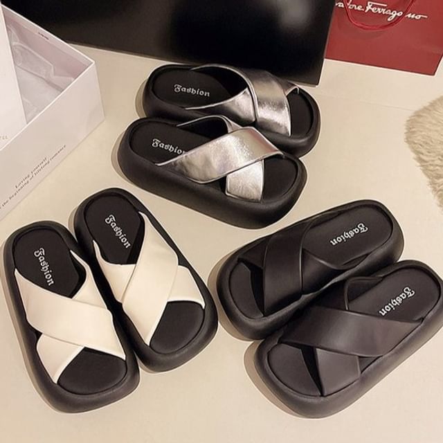 Kind Woven Crisscross Slide Sandal main image 1