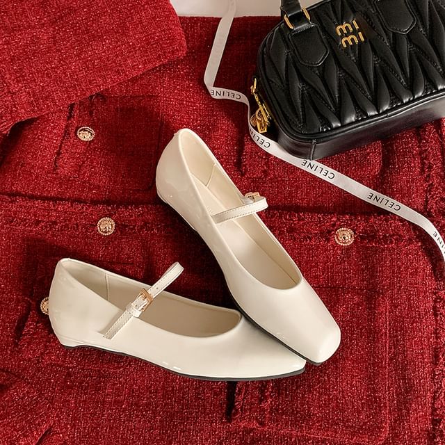 Square Toe Slingback Low Heel Sandals