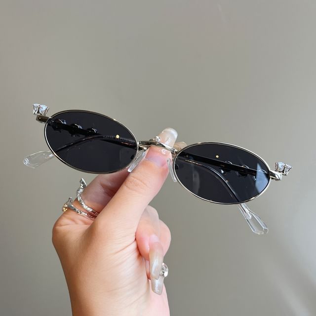 Oval Rhinestone Glasses / Sunglasses