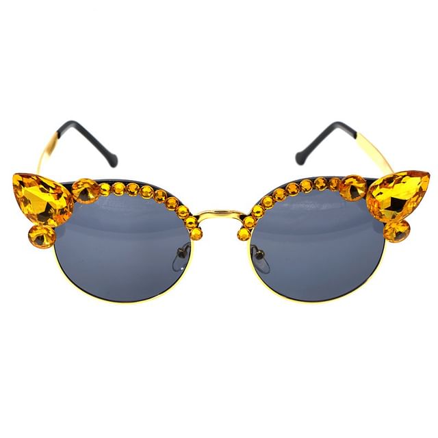 Floral Rhinestone Sunglasses