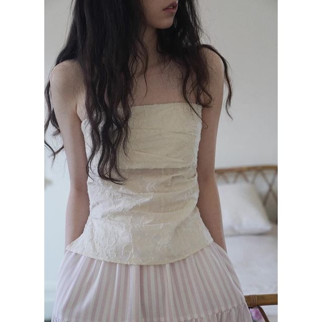 Sleeveless Floral Print Tube Top