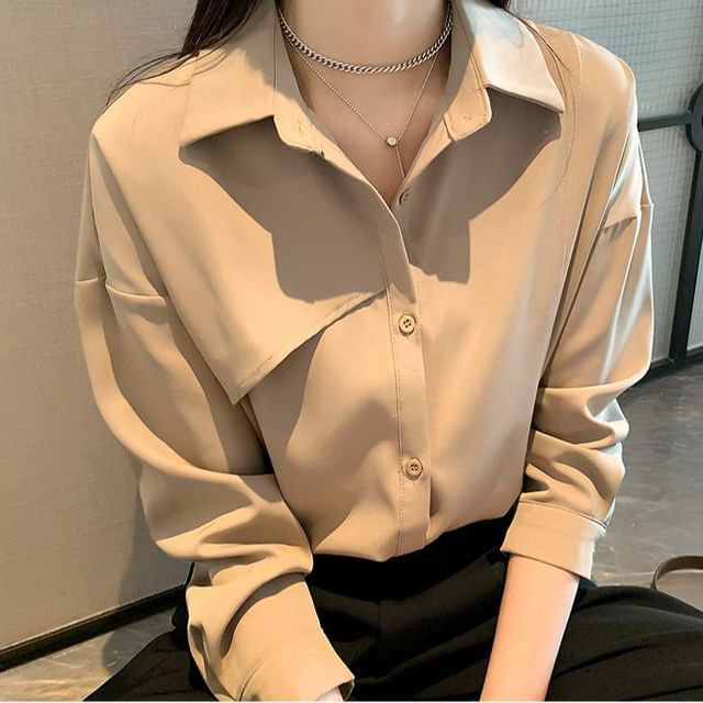 Plain Long-Sleeved Classic Shirt