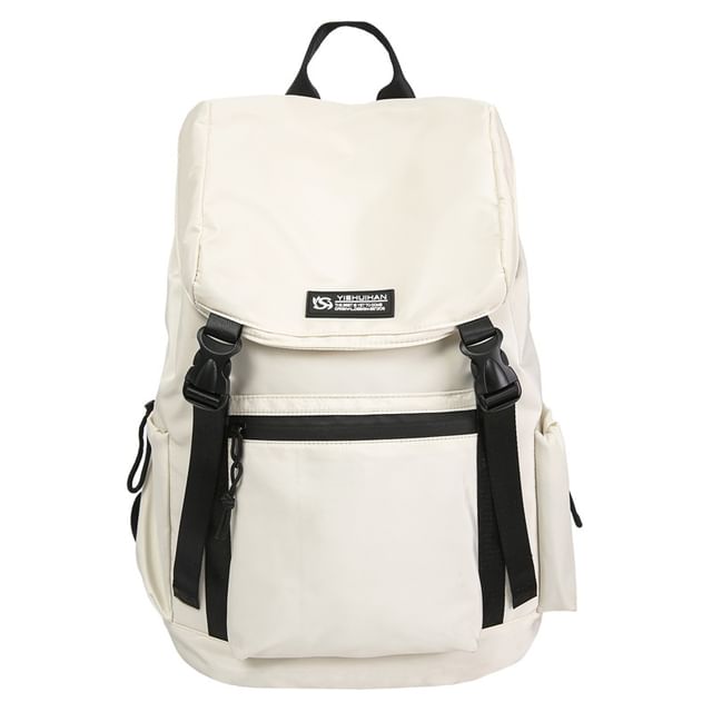 Buckled Backpack Lettering Flap