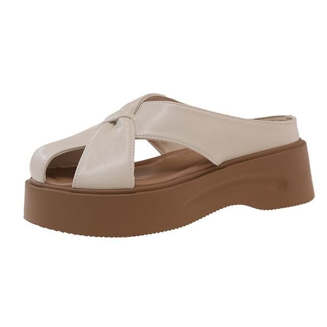 Platform Plain Cross Mules
