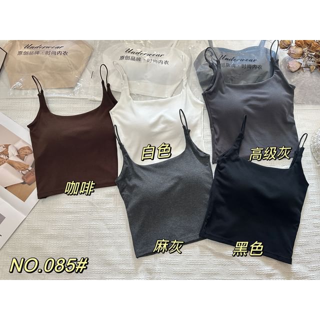Slim-Fit Padded Cropped Cami Top