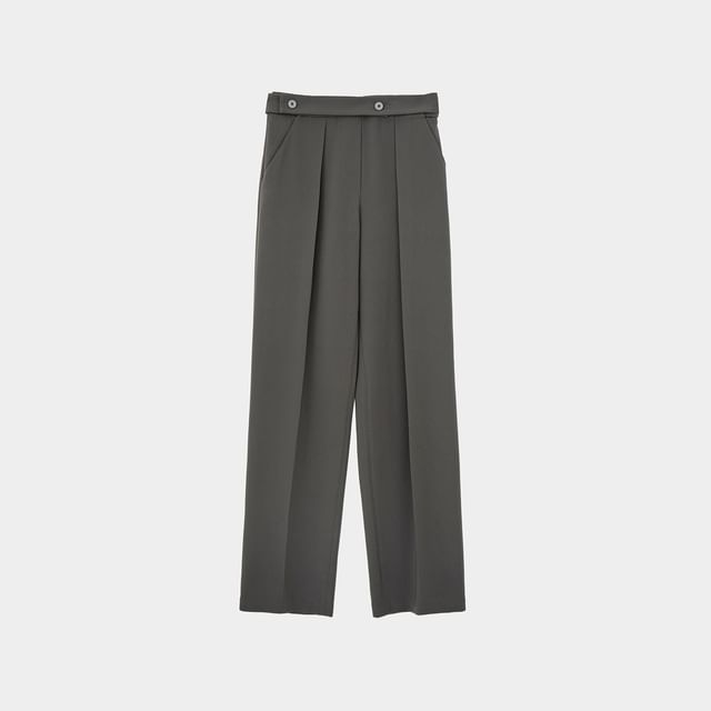Asymmetric Sleeveless Top / High-Waisted Straight Pants