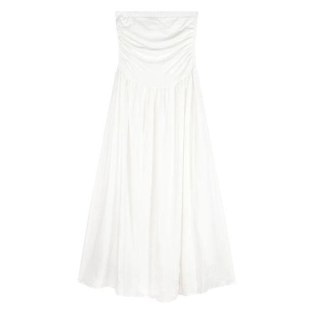 Dress Plain Strapless Maxi A-Line