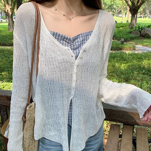 V-Neck Solid Lightweight Cardigan
