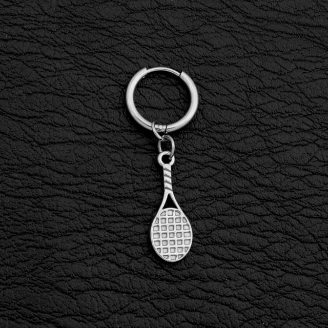 Racket Hoop Drop Earring / Clip On Earring