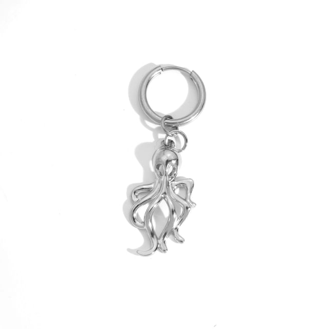 Octopus Hoop Drop Earring / Clip On Earring