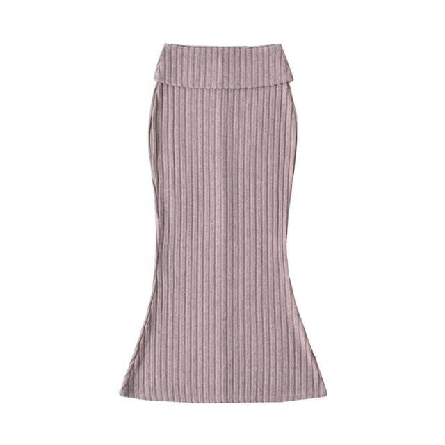 High Rise Plain Maxi Fishtail Skirt