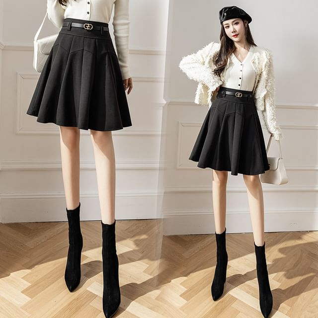 High Waist A-Line Skirt