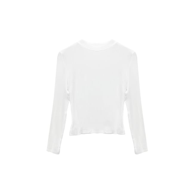 Crewneck Long-Sleeve Solid T-Shirt