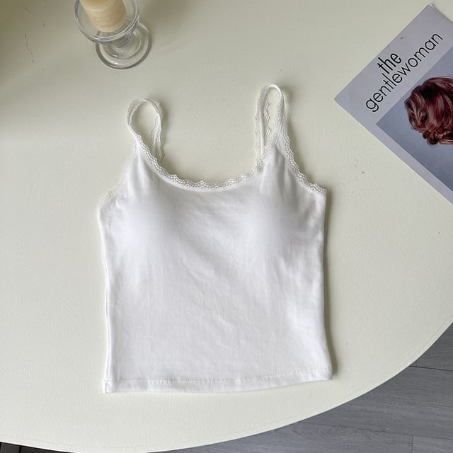Lace Trim Padded Camisole Top