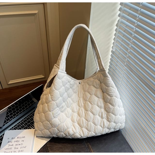 Plain Quilted Fabric Tote Bag