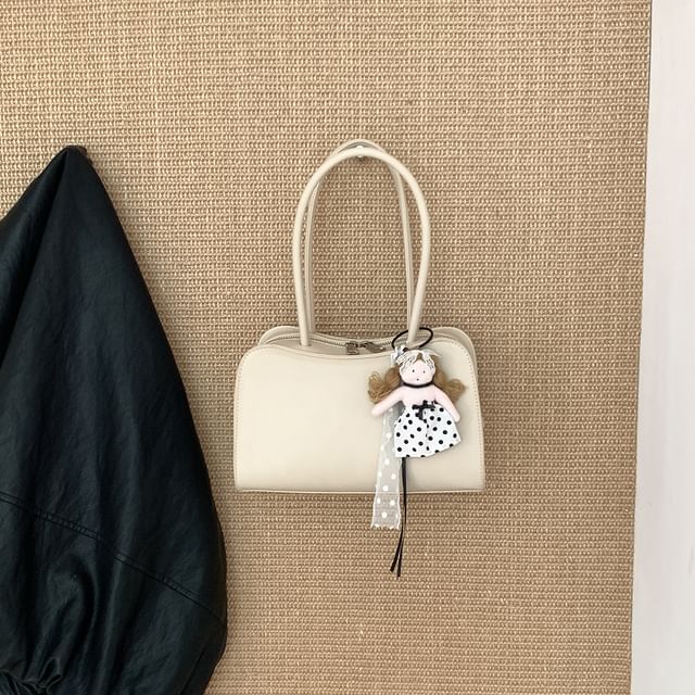 Plain Faux Leather Bowler Bag