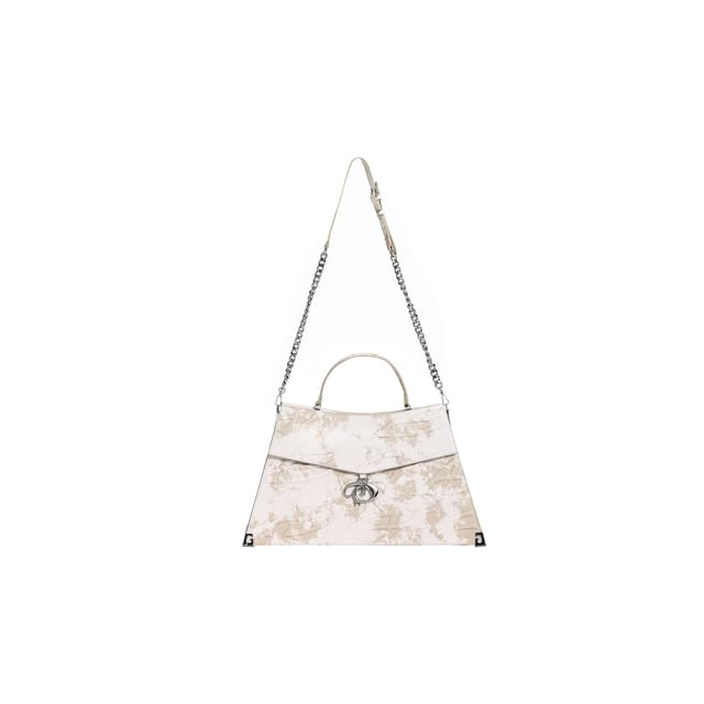 Faux-Leather Embossed Shoulder Bag