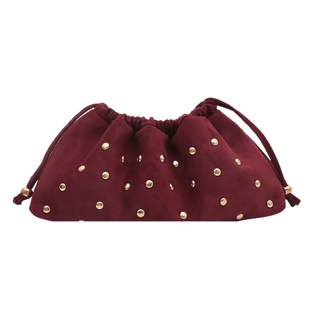 Studded Drawstring Clutch