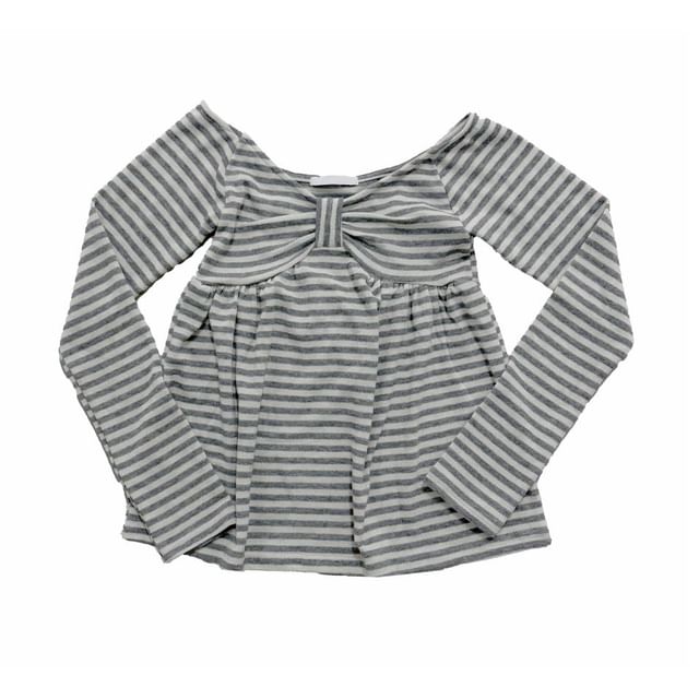 Off-Shoulder Striped Long-Sleeve Tee