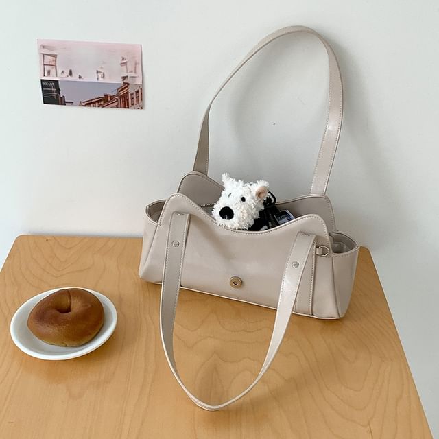 Buckled Studded Shoulder Bag