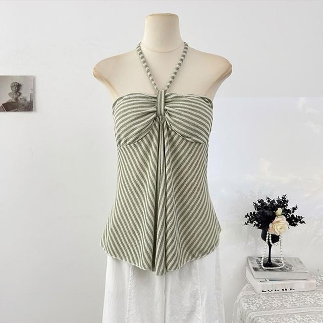 Halter Neck Striped Camisole