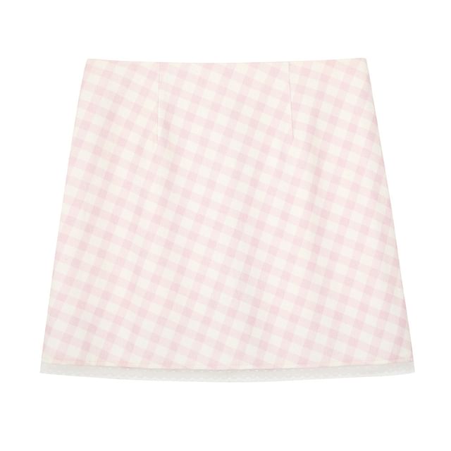 Mid Waist Plaid Mini Skirt