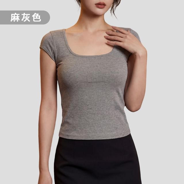 Lace Panel Scoop Tee