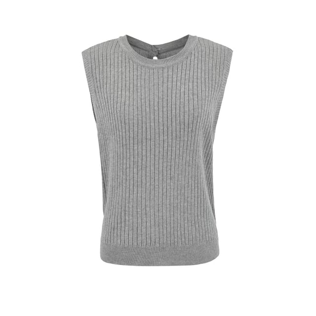 Ribbed Knit Round Neck Top