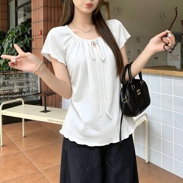 Short-Sleeve Crewneck Plain T-Shirt