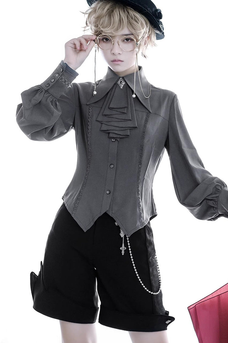 Punk Style Asymmetric Black Shorts Ouji Lolita Design