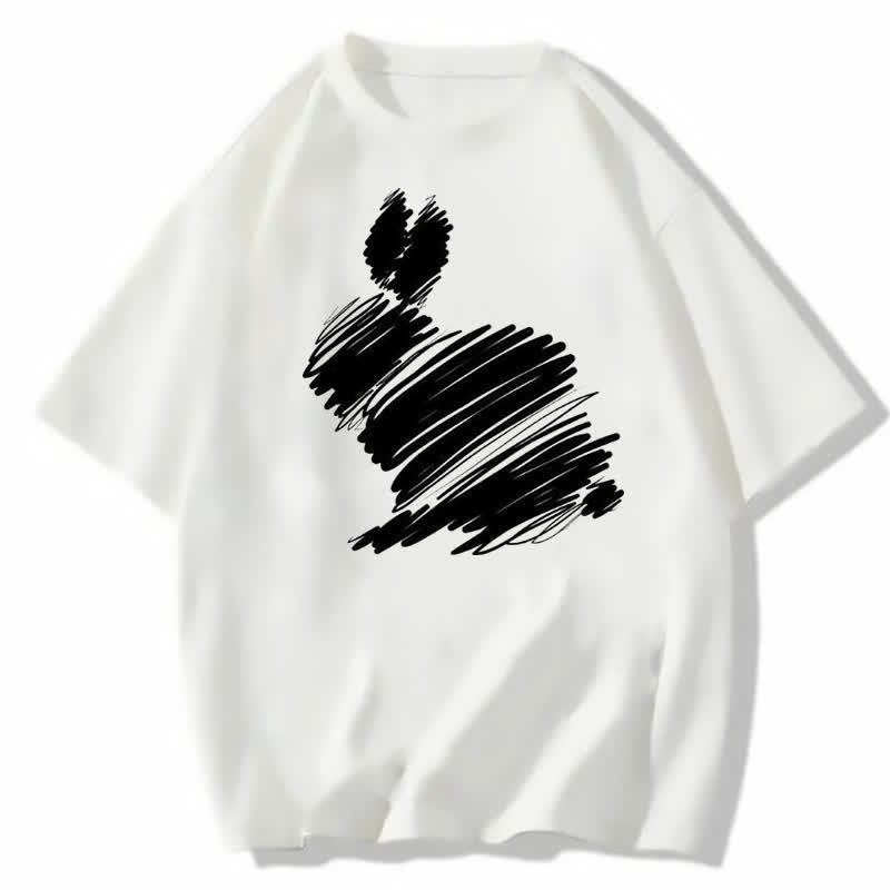 Casual Cartoon Print Pants Ripped Green T-shirt