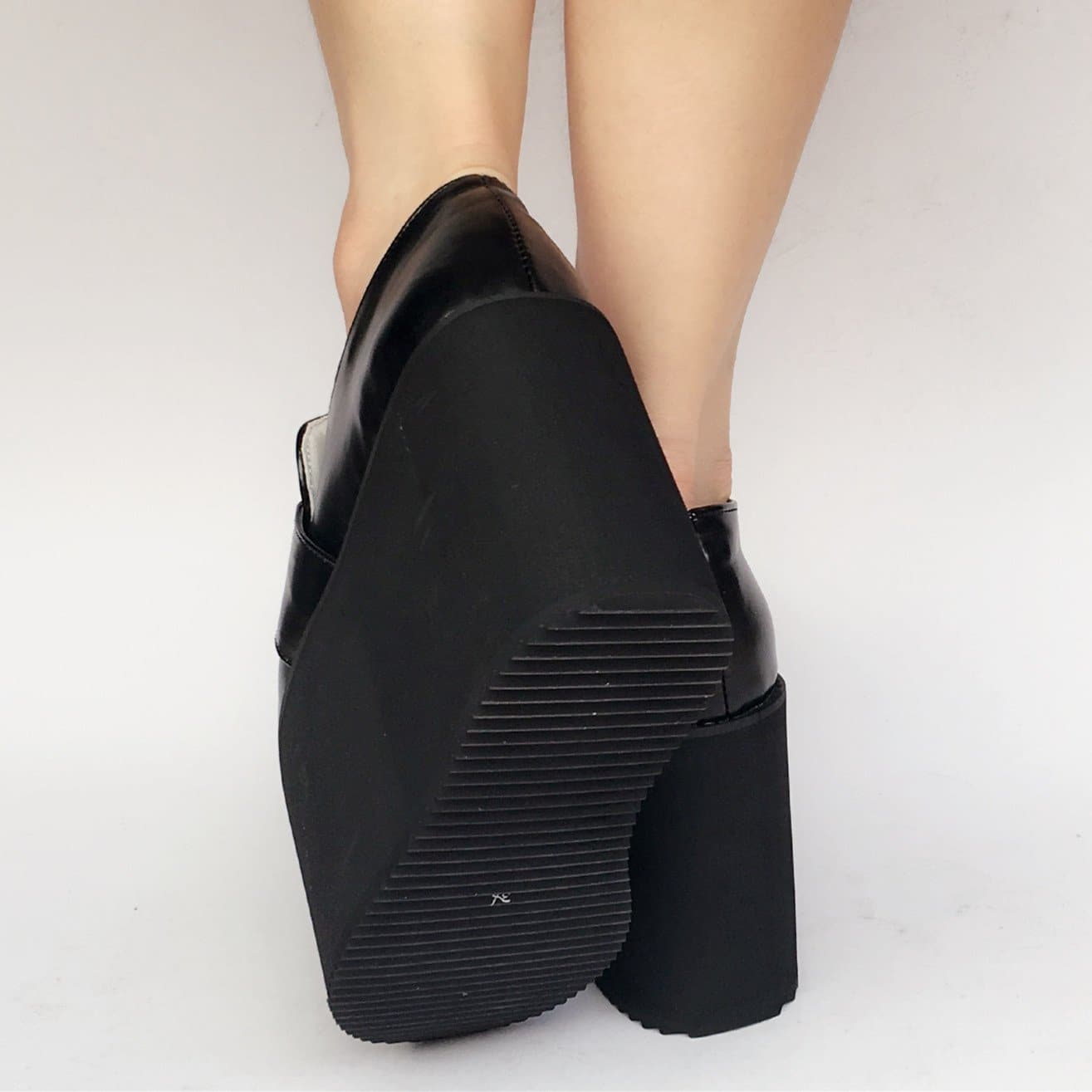 Custom Black Platform Made Leather SP168379 Uniform Shoes