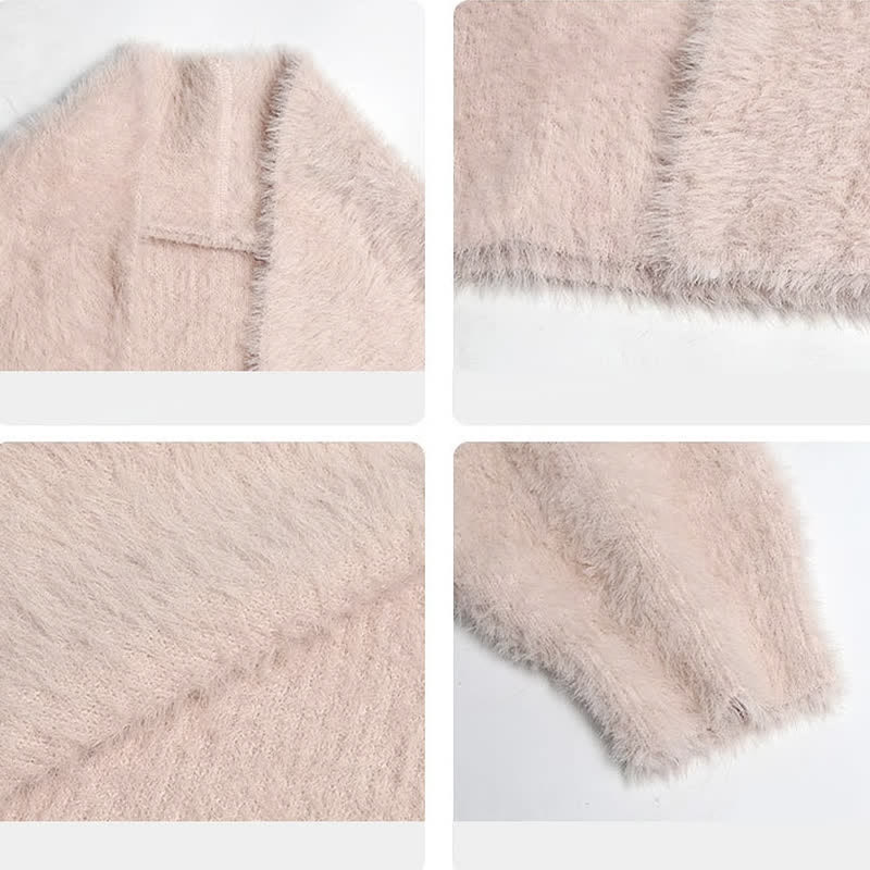 Cardigan Pink Slip Sweater Long Dress Outerwear Flouncing