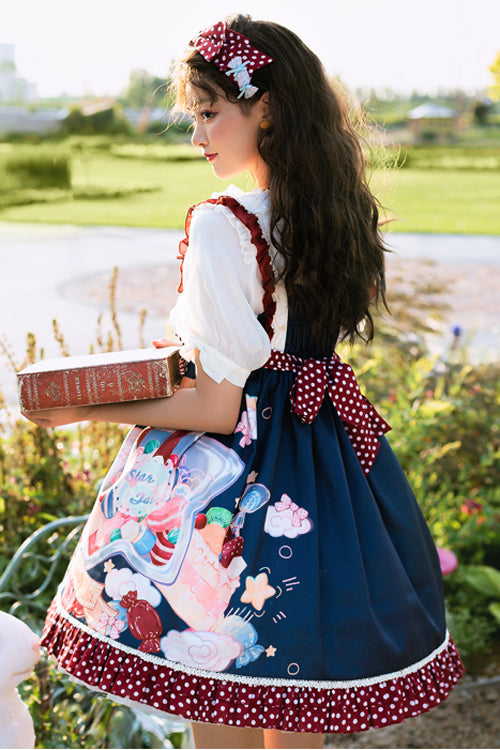 Candy-Jar Print Ruffled Sweet Lolita JSK Dress