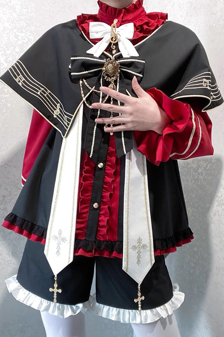 Church Choir Ouji Prince Lolita Set, Gothic Elegance - Noir