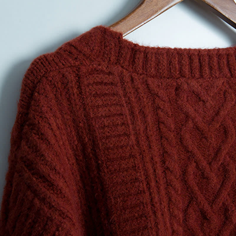 Denim Sweater Set Cardigan Red Lapel Shirt Pants